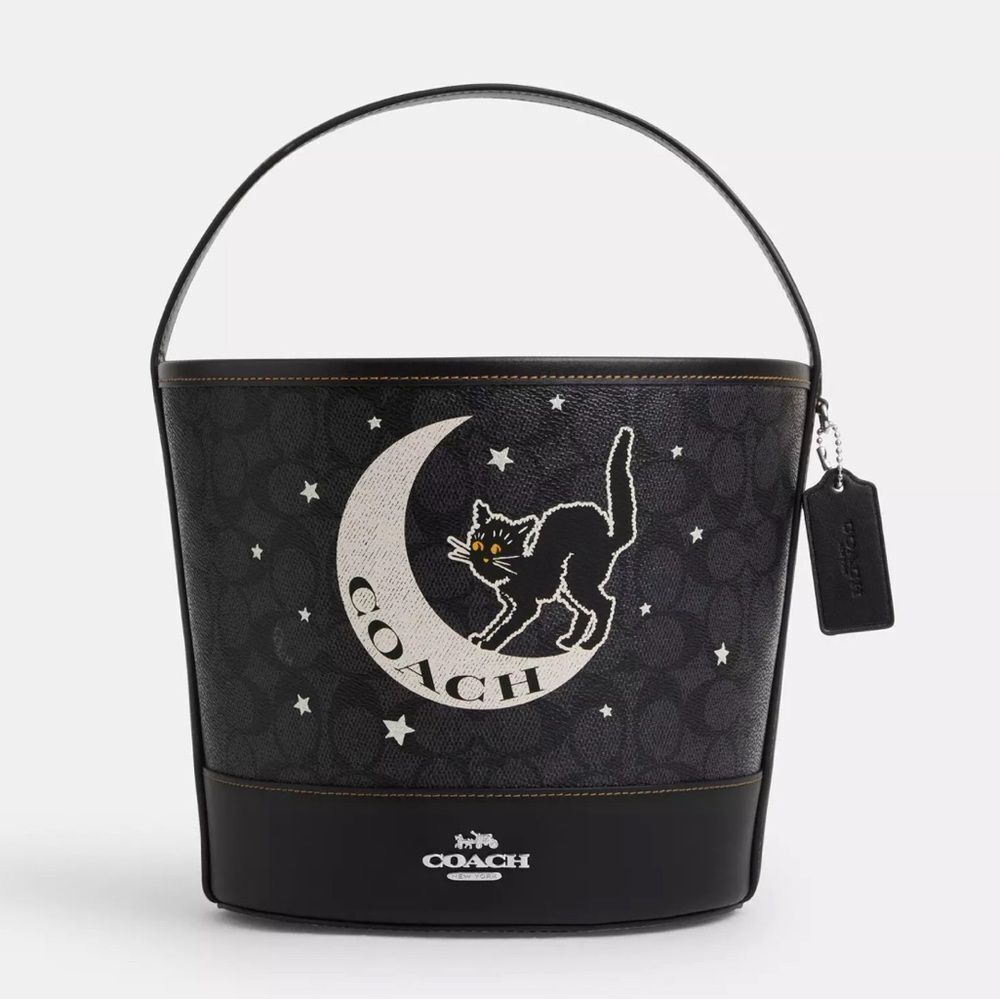 NWT Coach Trick Or Treat Bucket In Signature Canvas With Halloween Graphic - Picture 1 of 7